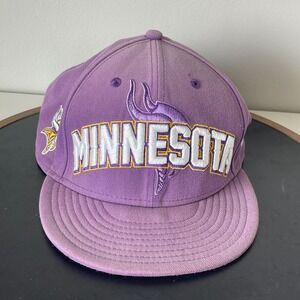 Minnesota Vikings NFL Fitted Hat Purple Size 7 3/8‎ Cap Faded New Era 59FIFTY